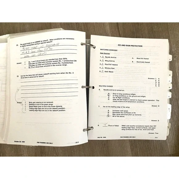 Northwest B747 Flight Crew‎ Training Manual Binder Original Set 2 80s 90s NWA - Picture 10 of 15